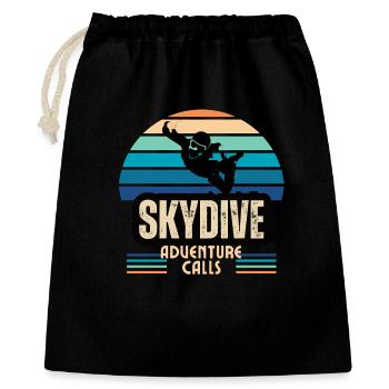 Skydive Adventure Calls Vintage Design - Geschenkbeutel aus Baumwolle (40 x 50 cm) - Schwarz - Vorne