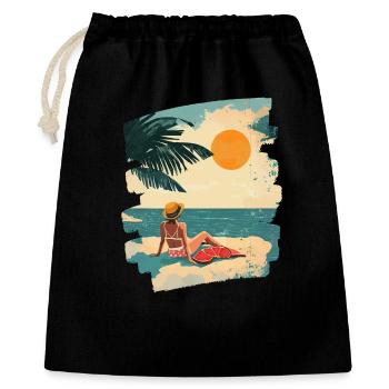 Summer Beach Retro - Gift Bag 40 x 50 cm - black - Front