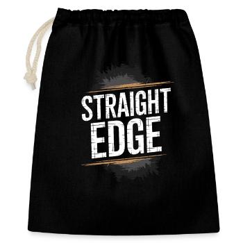 Straight Edge Schriftzug für Straight Edger Life - Geschenkbeutel aus Baumwolle (40 x 50 cm) - Schwarz - Vorne