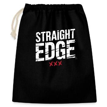 Straight Edge Schriftzug für Straight Edger Life - Geschenkbeutel aus Baumwolle (40 x 50 cm) - Schwarz - Vorne