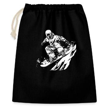 Snowboarder Drawing - Gift Bag 40 x 50 cm - black - Front