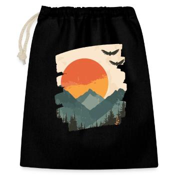 Berge - Geschenkbeutel aus Baumwolle (40 x 50 cm) - Schwarz - Vorne