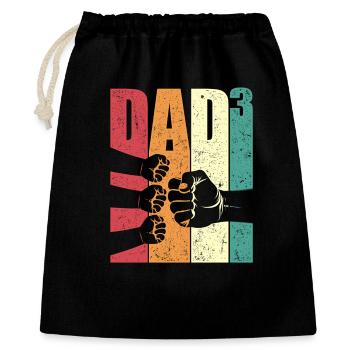 Dad High 3 Fist Bump Three Kids Father's Day Gift - Gift Bag 40 x 50 cm - black - Front