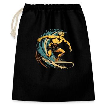 Graphisme Surfer - Sac cadeau 40 x 50 cm - noir - Devant