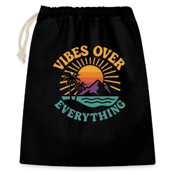 Des vibrations au-dessus de tout - Sac cadeau 40 x 50 cm - noir - Devant