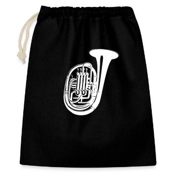 Tuba Drawing - Gift Bag 40 x 50 cm - black - Front