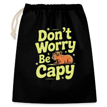 Capybara Dont Worry Be Capy Capybara Rodent - Gift Bag 40 x 50 cm - black - Front