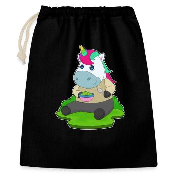 Einhorn Koch Schüssel Kochen - Geschenkbeutel aus Baumwolle (40 x 50 cm) - Schwarz - Vorne