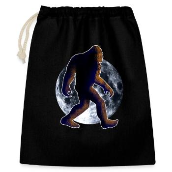 Bigfoot Sasquatch und Mond - Geschenkbeutel aus Baumwolle (40 x 50 cm) - Schwarz - Vorne