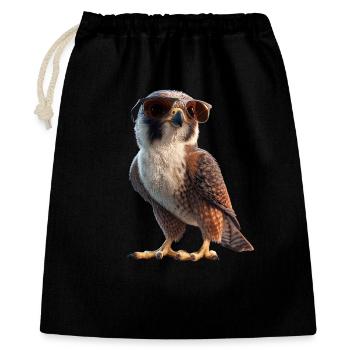 Falke Turmfalke Falkenjagd Wanderfalke Süße Falken - Geschenkbeutel aus Baumwolle (40 x 50 cm) - Schwarz - Vorne