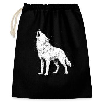 Hurlement de loup - Sac cadeau 40 x 50 cm - noir - Devant