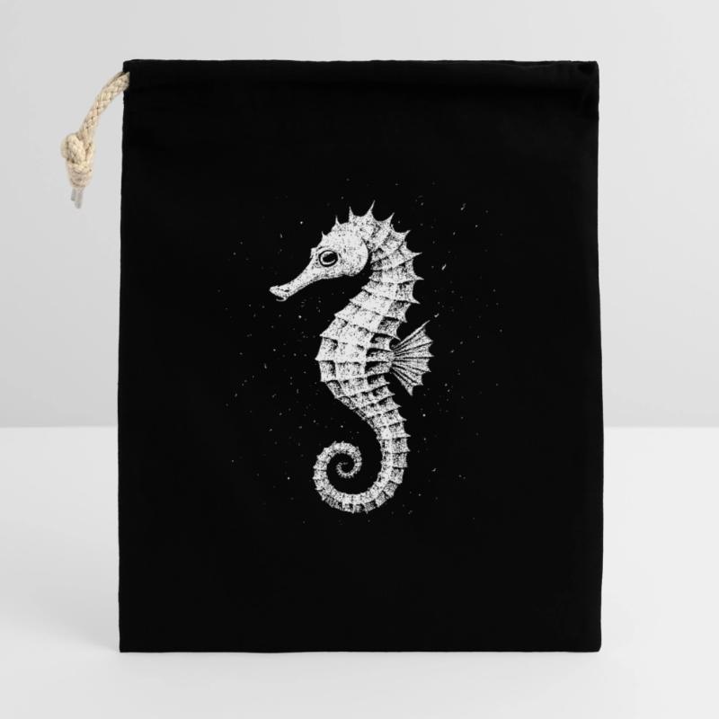 Seepferdchen Geschenkbeutel aus Baumwolle (40 x 50 cm)
