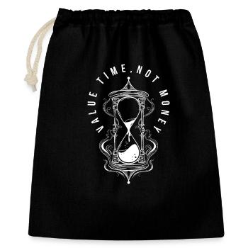 Time Hourglass Money Quote - Sac cadeau 40 x 50 cm - noir - Devant
