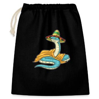 Schlange Sombrero - Geschenkbeutel aus Baumwolle (40 x 50 cm) - Schwarz - Vorne