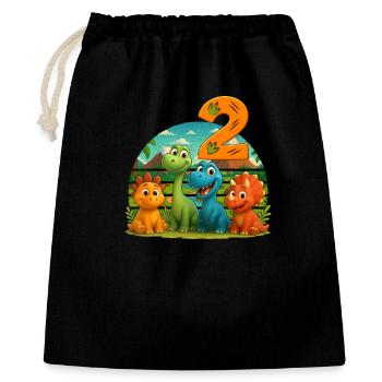 Dinosaur Birthday Kids 2 Years Gift - Gift Bag 40 x 50 cm - black - Front