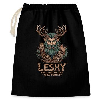 Leshy Wilder Waldgeist Slawisches Design - Geschenkbeutel aus Baumwolle (40 x 50 cm) - Schwarz - Vorne