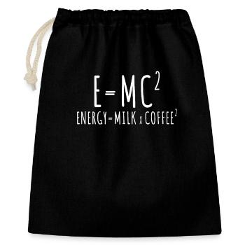 E=MC2 Physik Spruch Koffein Nerd Energie Kaffee - Geschenkbeutel aus Baumwolle (40 x 50 cm) - Schwarz - Vorne