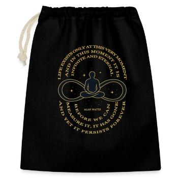 Alan Watts Zeit Infinity T-Shirt - Geschenkbeutel aus Baumwolle (40 x 50 cm) - Schwarz - Vorne