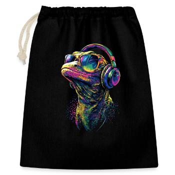 Lézard varan, reptile, dragon de Komodo, varan bagué, lézard - Sac cadeau 40 x 50 cm - noir - Devant