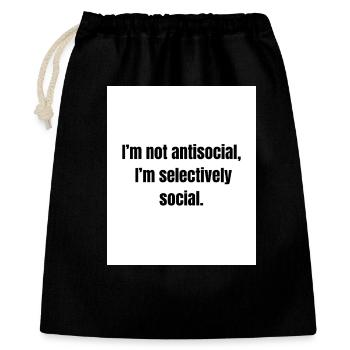 Selectively Social – Introvert Definition - Gift Bag 40 x 50 cm - black - Front