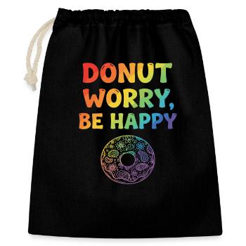 Donut Worry, Be Happy – Colorful Donut Design - Gift Bag 40 x 50 cm - black - Front