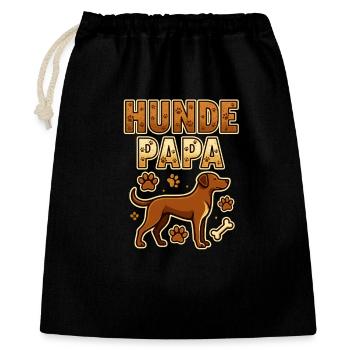 Hunde Papa Shirt für Gassigänger & Hundeliebhaber - Geschenkbeutel aus Baumwolle (40 x 50 cm) - Schwarz - Vorne