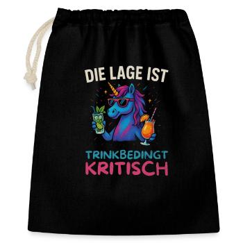 Drôle de buveur Design Licorne - Sac cadeau 40 x 50 cm - noir - Devant
