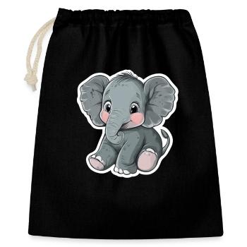 Éléphant - Sac cadeau 40 x 50 cm - noir - Devant