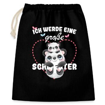 Announcing offspring I'm going to be a big sister in 2027 - Gift Bag 40 x 50 cm - black - Front