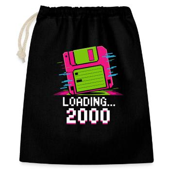 Loading 2000 Disketten-Design Retro Pixel Design - Geschenkbeutel aus Baumwolle (40 x 50 cm) - Schwarz - Vorne