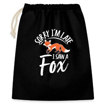 Humorvolles Fuchs-Design und lustiger Slogan - Geschenkbeutel aus Baumwolle (40 x 50 cm) - Schwarz - Vorne