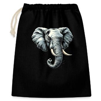 Elefant Rüssel Afrika Safari Wildnis Elefanten - Geschenkbeutel aus Baumwolle (40 x 50 cm) - Schwarz - Vorne