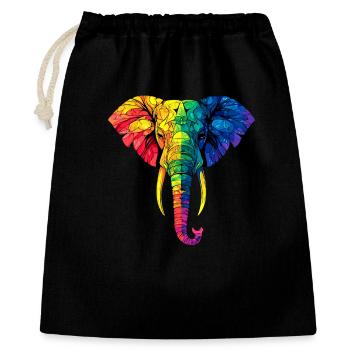 Elefant Rüssel Afrika Safari Wildnis Elefanten - Geschenkbeutel aus Baumwolle (40 x 50 cm) - Schwarz - Vorne