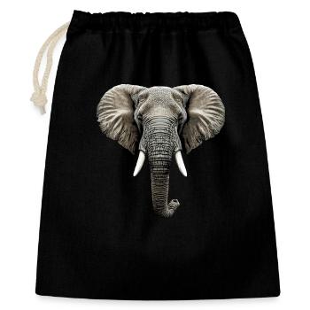 Elefant Rüssel Afrika Safari Wildnis Elefanten - Geschenkbeutel aus Baumwolle (40 x 50 cm) - Schwarz - Vorne