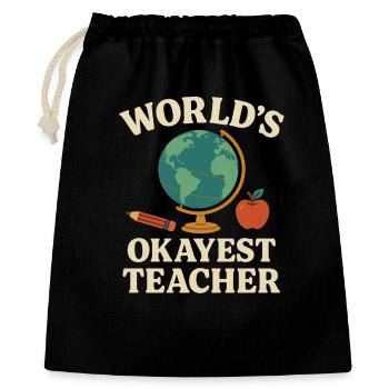 Lehrer, Planet Earth School und Funny - Geschenkbeutel aus Baumwolle (40 x 50 cm) - Schwarz - Vorne