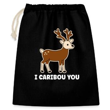 Festive Fox with Funny Phrase - Gift Bag 40 x 50 cm - black - Front