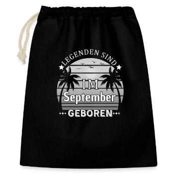 Les légendes naissent en septembre - Anniversaire - Sac cadeau 40 x 50 cm - noir - Devant