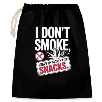 Je ne fume pas J’économise mon argent Collations Non-fumeur - Sac cadeau 40 x 50 cm - noir - Devant