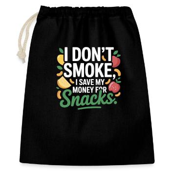Je ne fume pas J’économise mon argent Collations Non-fumeur - Sac cadeau 40 x 50 cm - noir - Devant