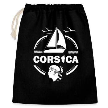 Segelboot Insel Korsica Sailboat Corsica France - Geschenkbeutel aus Baumwolle (40 x 50 cm) - Schwarz - Vorne