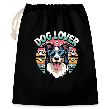 Hundefreund - Geschenkbeutel aus Baumwolle (40 x 50 cm) - Schwarz - Vorne