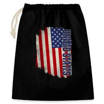 Drapeau des États-Unis, grunge vintage - Sac cadeau 40 x 50 cm - noir - Devant