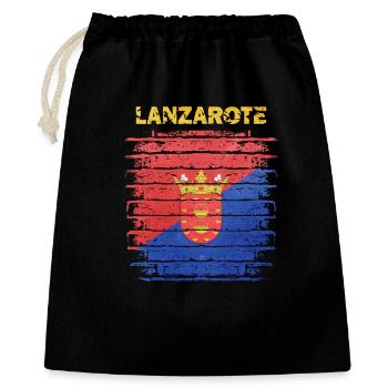 Lanzarote flag design with wave pattern - Gift Bag 40 x 50 cm - black - Front