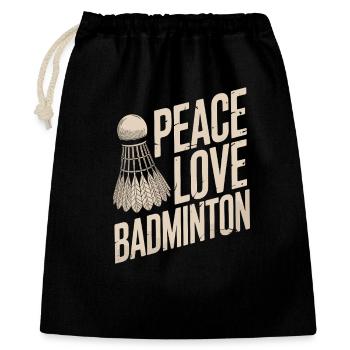 Peace Love Badminton Design - Gift Bag 40 x 50 cm - black - Front