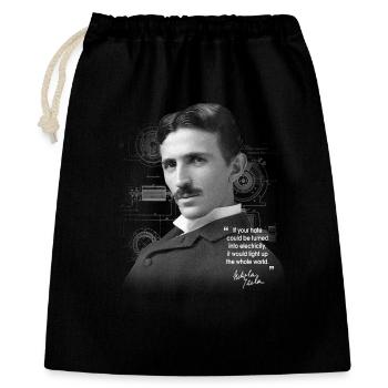 Nikola Teslà, Erfinder, Ingenieurwissenschaften, Ingenieurwissenschaften - Geschenkbeutel aus Baumwolle (40 x 50 cm) - Schwarz - Vorne
