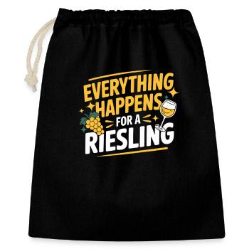 Vin Buveur De Vin Tout Arrive Pour Un Riesling - Sac cadeau 40 x 50 cm - noir - Devant