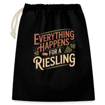 Vin Buveur De Vin Tout Arrive Pour Un Riesling - Sac cadeau 40 x 50 cm - noir - Devant
