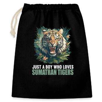 Sumatra-Tiger - Geschenkbeutel aus Baumwolle (40 x 50 cm) - Schwarz - Vorne