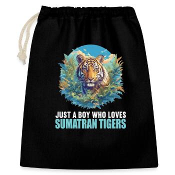 Sumatra-Tiger - Geschenkbeutel aus Baumwolle (40 x 50 cm) - Schwarz - Vorne