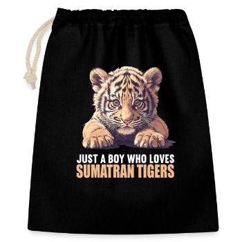 Sumatra-Tiger - Geschenkbeutel aus Baumwolle (40 x 50 cm) - Schwarz - Vorne